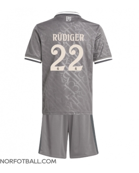 Billige Fotballdrakt Real Madrid Antonio Rudiger #22 Replika Tredjedraktsett Barn 2024-25 Kortermet (med bukser)